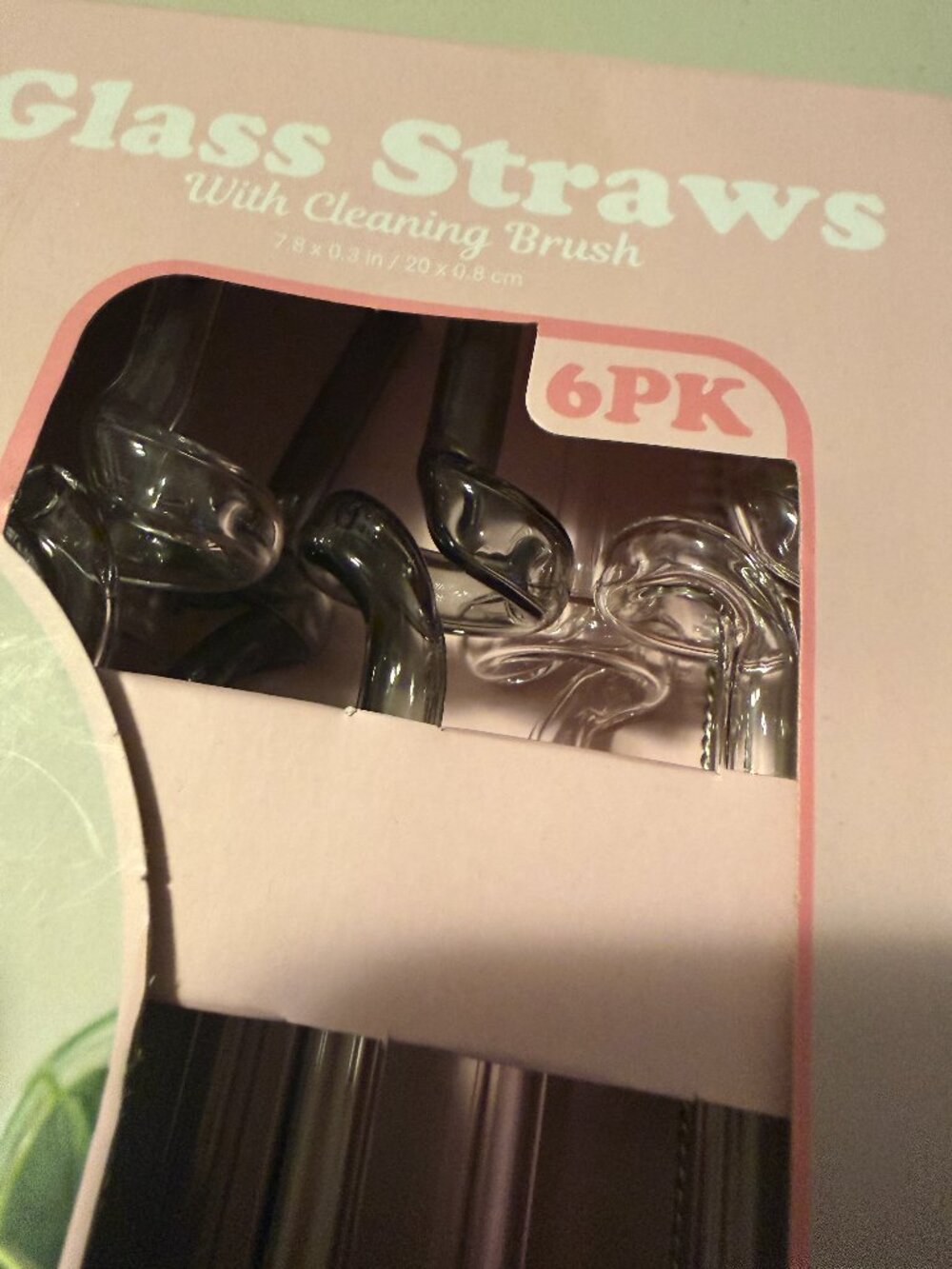 Glass Straws with Cleaning Brush - 6 Pack